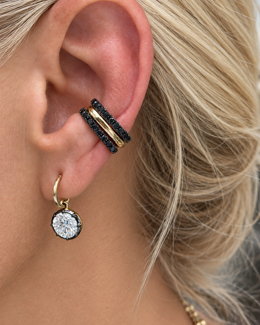 HINGED GEMSTONE EAR CUFF