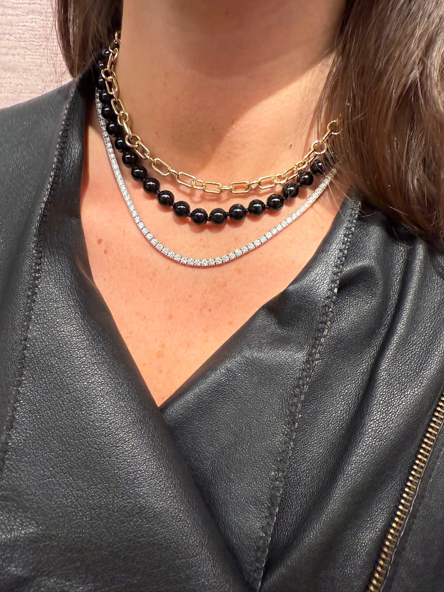 BEADED ONYX NECKLACE