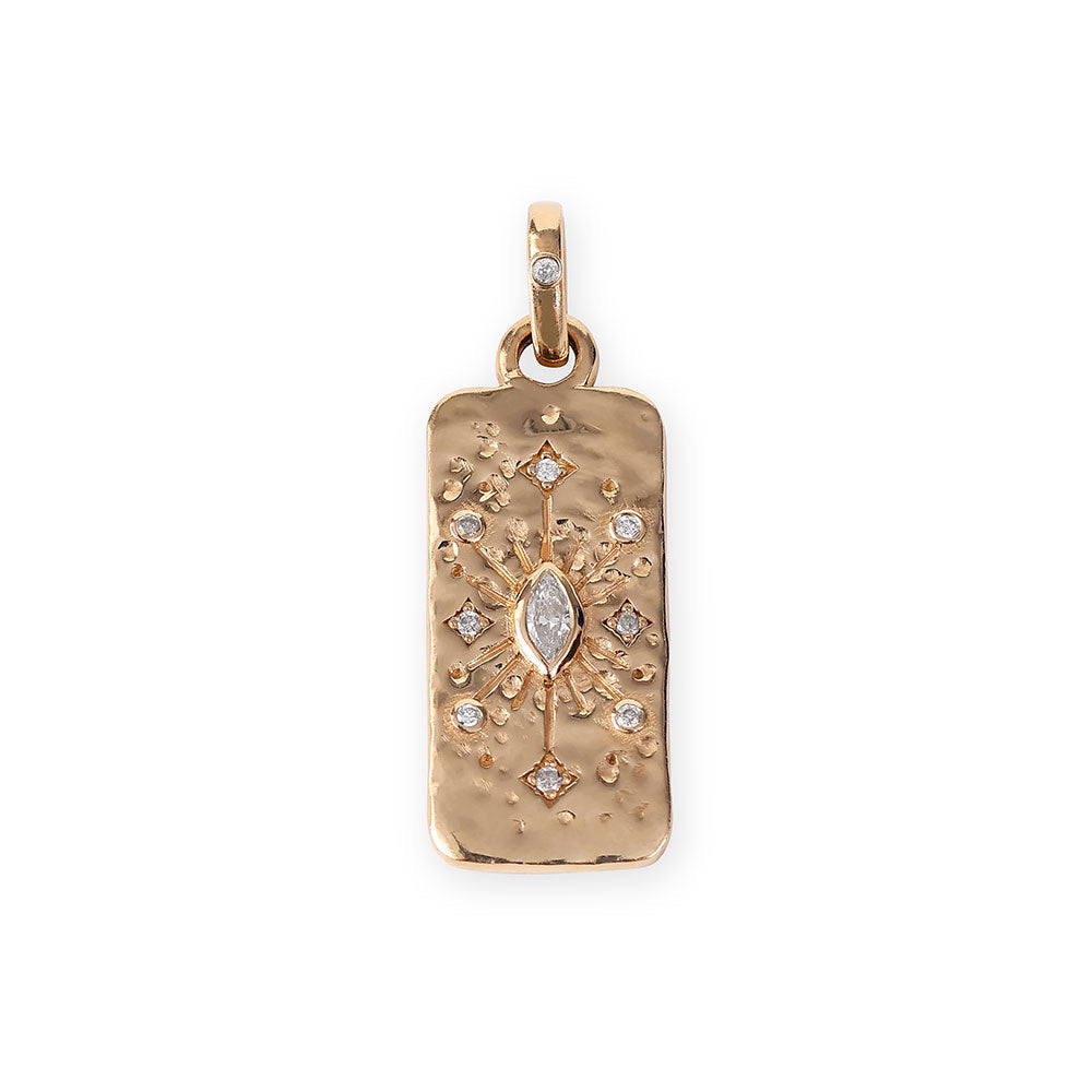 14K GOLD DIAMOND CELESTIAL PENDANT