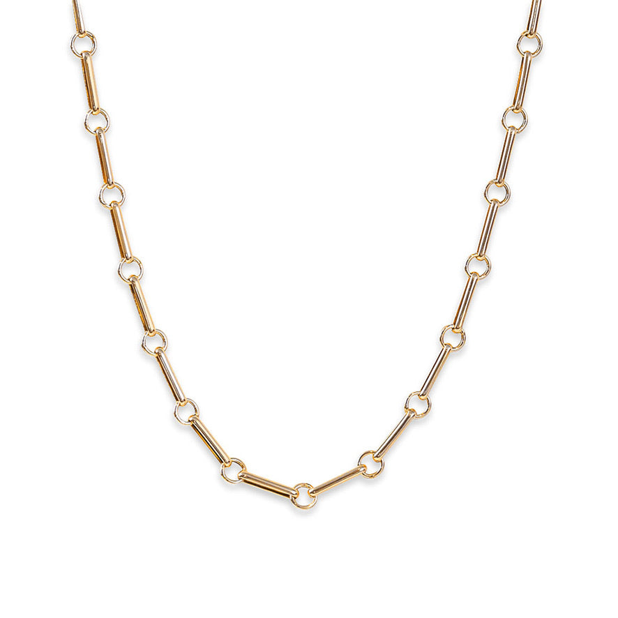 LONG SHORT 14K GOLD SEMI-HOLLOW CHAIN