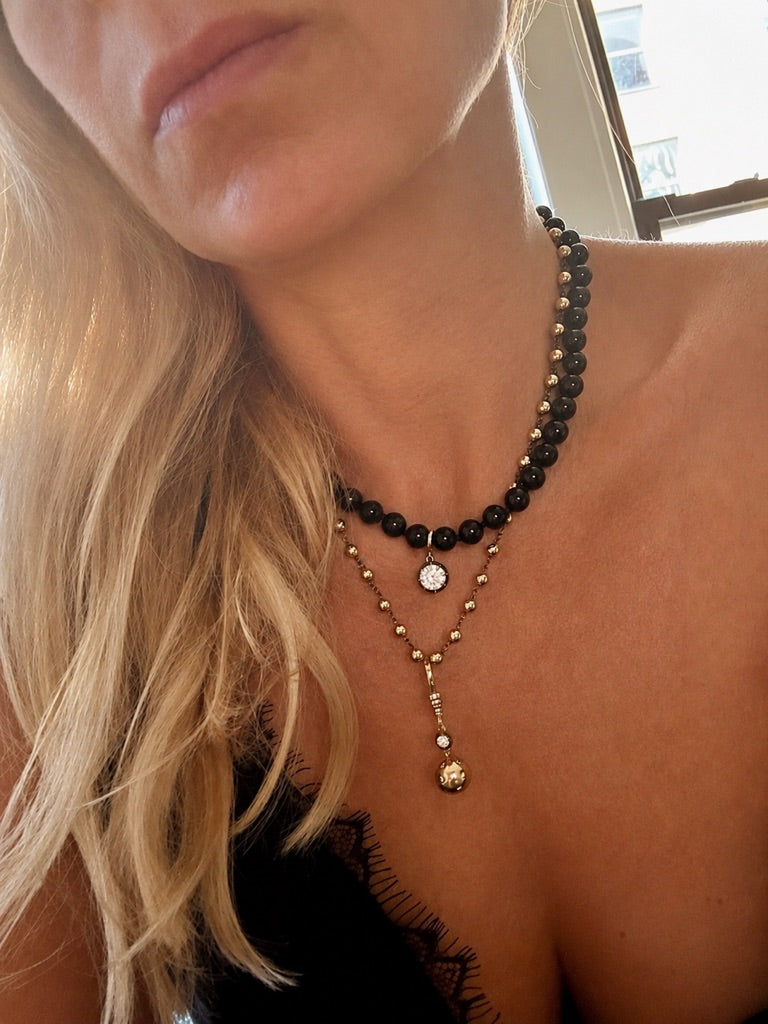 BEADED ONYX NECKLACE