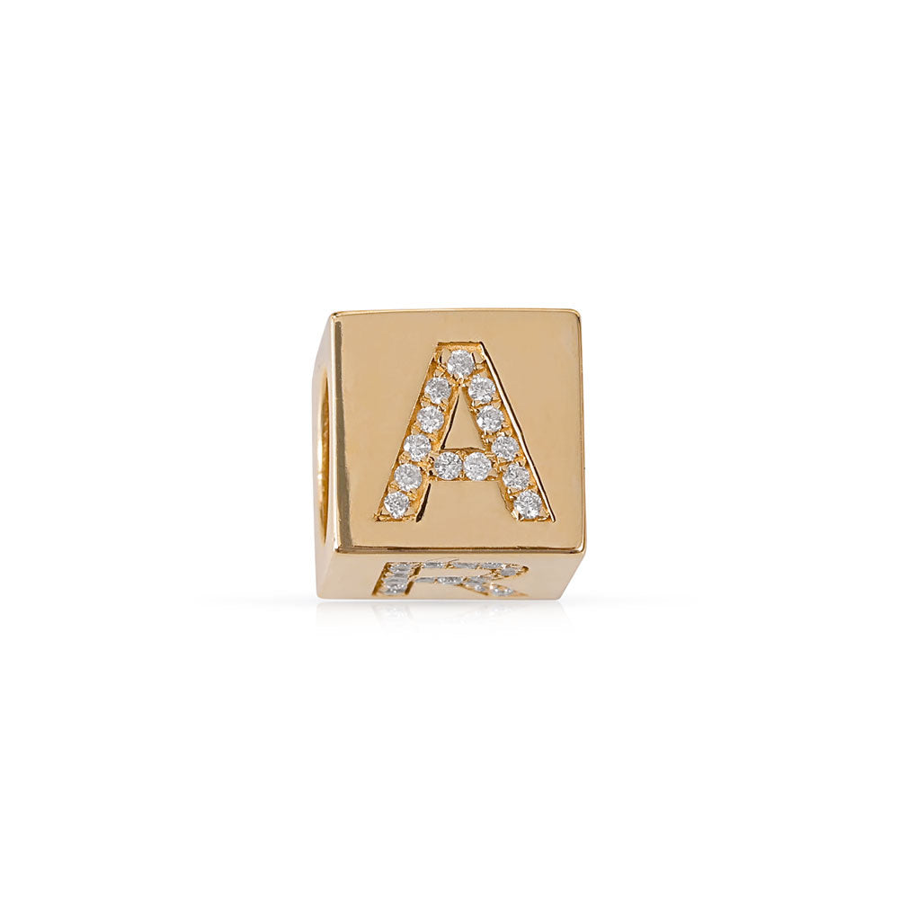 14K GOLD PERSONALIZED CUBE RONDELLE