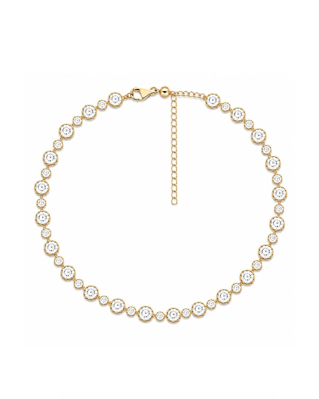 14K GOLD AND DIAMOND GEORGIAN SET TENNIS NECKLACE