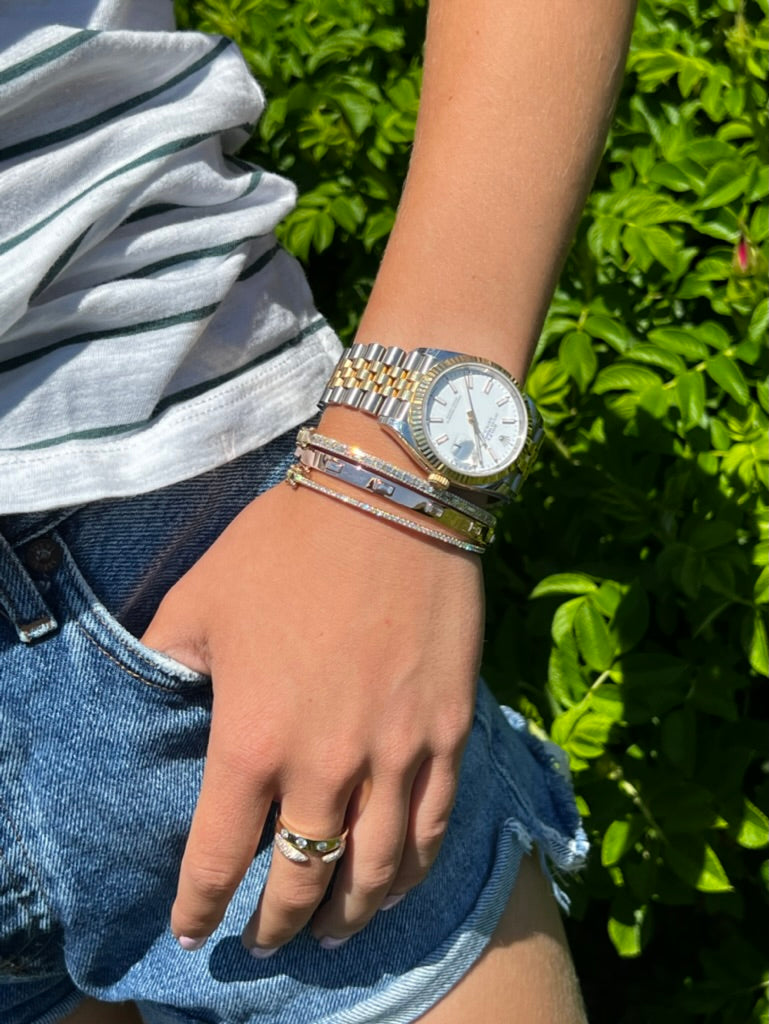 14K Gold Classic Diamond  Bangle