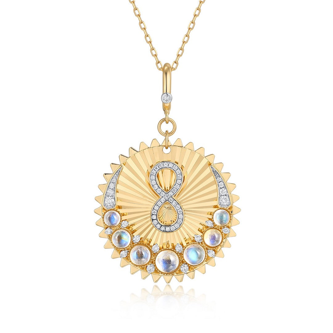 14K GOLD LUNAR NUMBER 8 MEDALLION