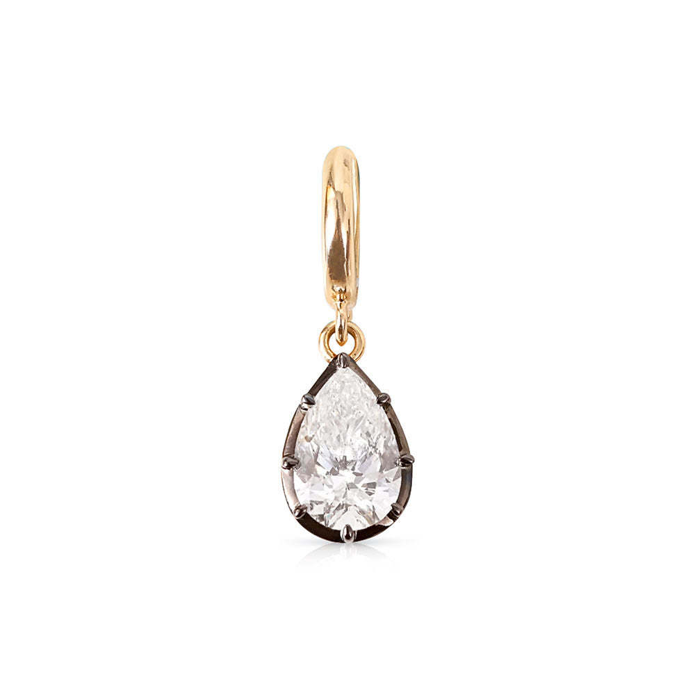 PEAR SHAPED DIAMOND PENDANT WITH RHODIUM
