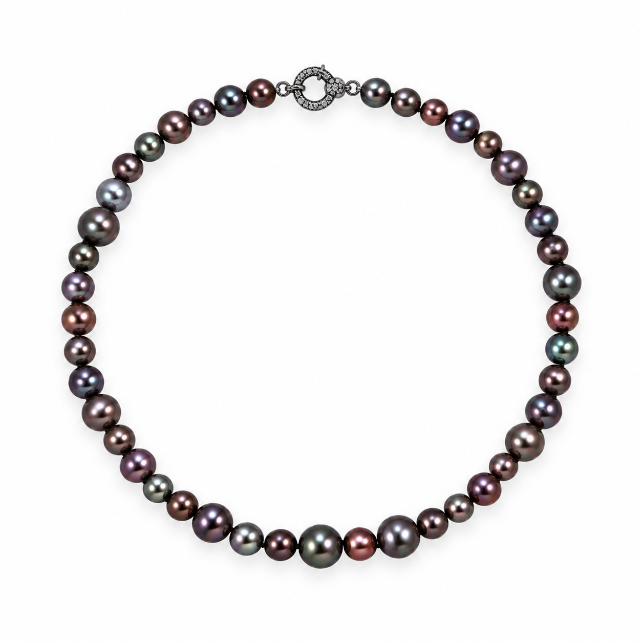 CULTURED MISMATCHED BLACK PEARL NECKLACE