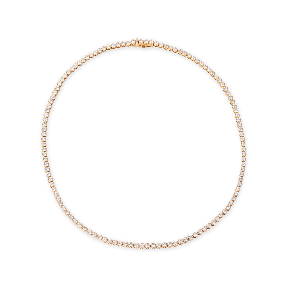 BEZEL-SET LAB- DIAMOND TENNIS NECKLACE