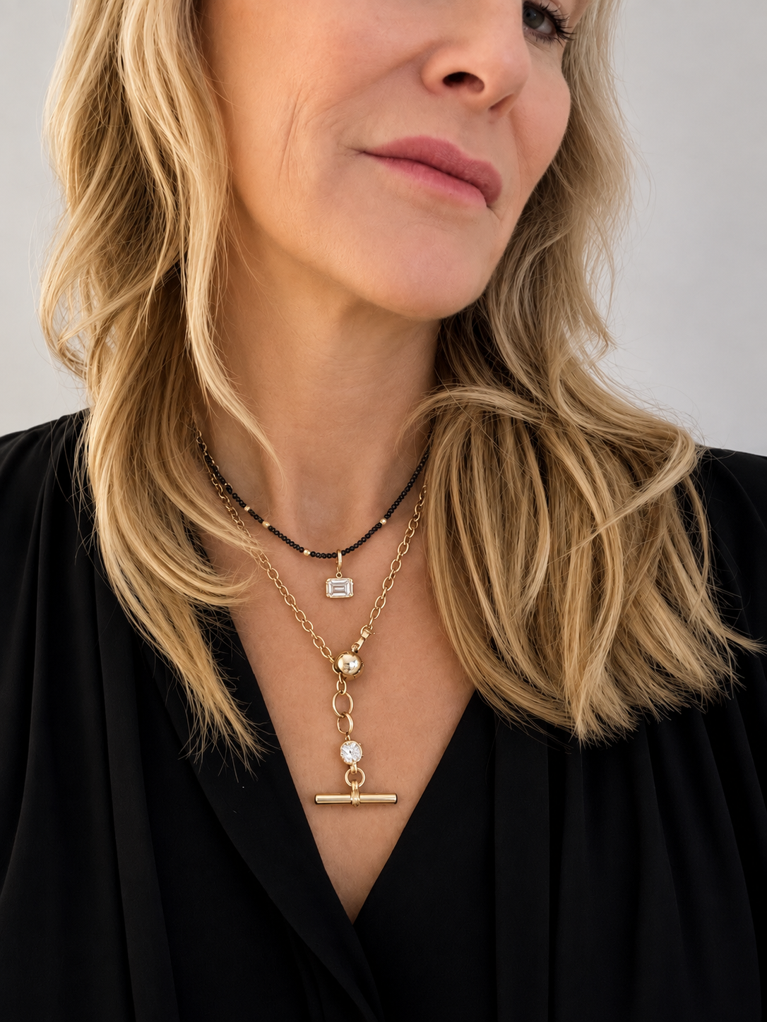 14K GOLD TOPAZ TOGGLE CHARM