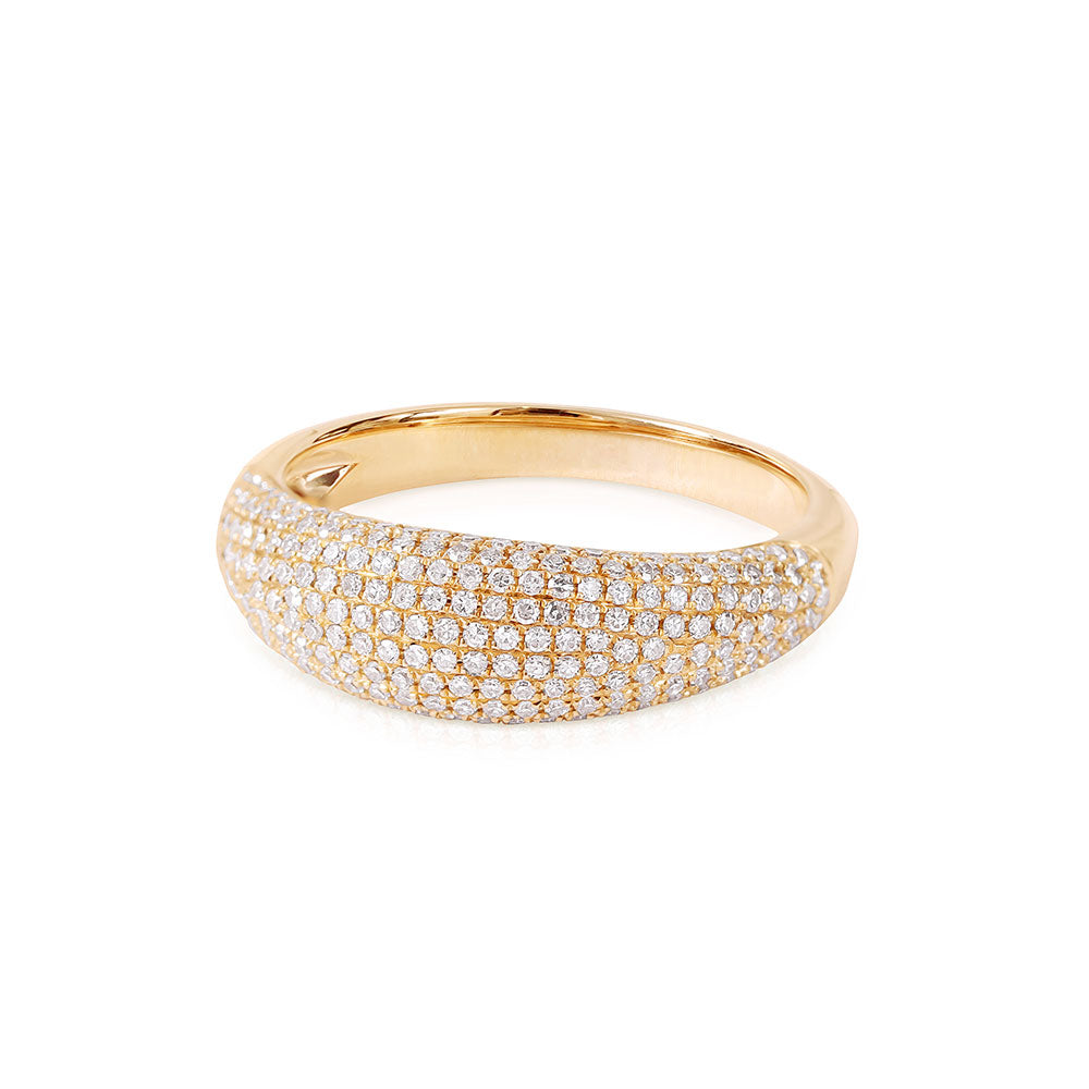 14K Gold with Diamond Dome Ring