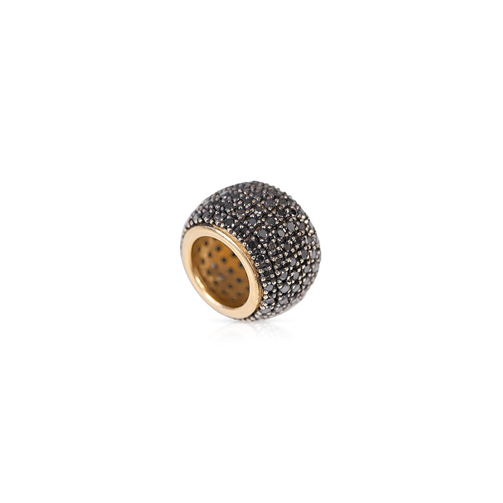 14K Gold Black Diamond Rondelle