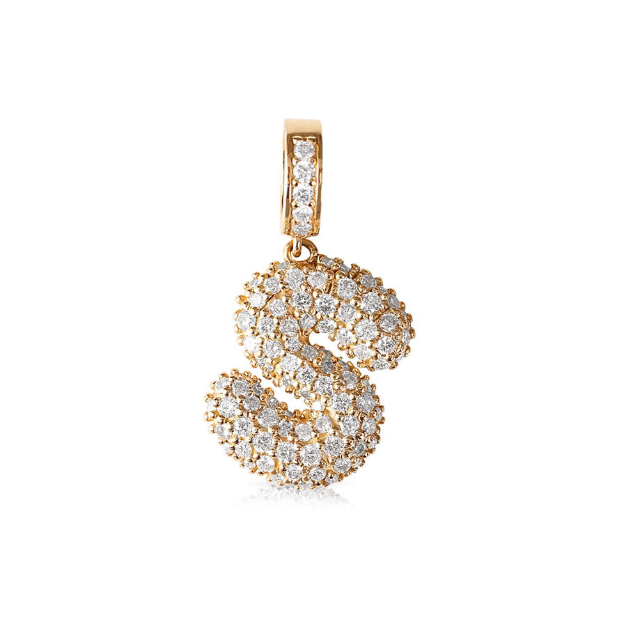 BUBBLE DIAMOND LETTER T CHARM