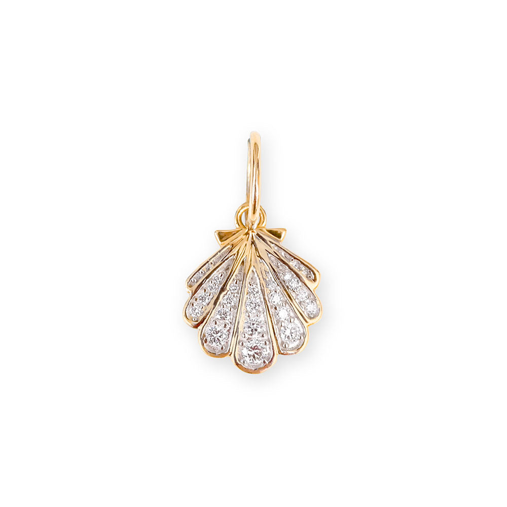 14K GOLD AND DIAMOND SMALL SHELL CHARM