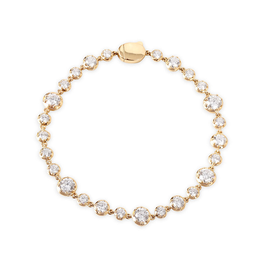 14K GOLD AND DIAMOND GEORGIAN SET TENNIS BRACELET
