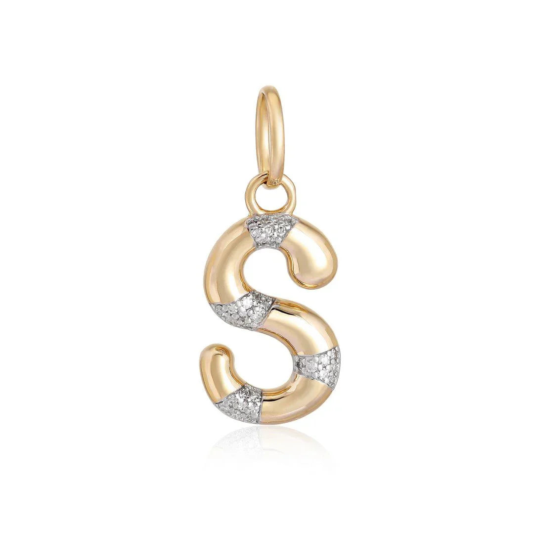 PUFFY DIAMOND LETTER CHARM