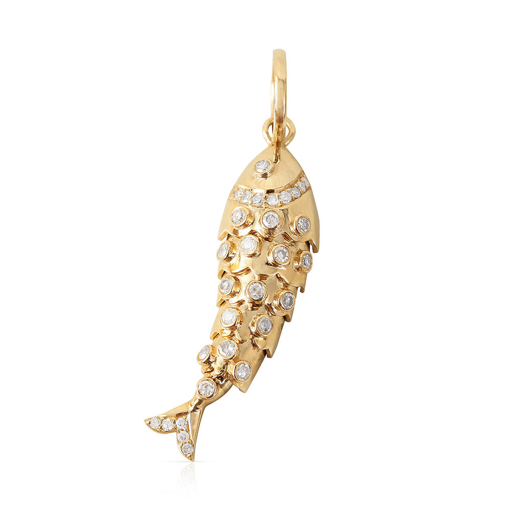 14K Gold and Diamond Fish Charm
Diamond Fish Pendant in 14K Gold
14K Gold Fish Charm with Diamonds
Gold Fish Necklace with Diamond Accents
Diamond-Encrusted Fish Charm
Gold fish charm
Diamond fish pendant
Fish charm necklace
14K gold fish
Gold fish jewelry
Luxury fish pendant
Diamond-encrusted fish
Fish symbol charm
Fish-inspired gold charm