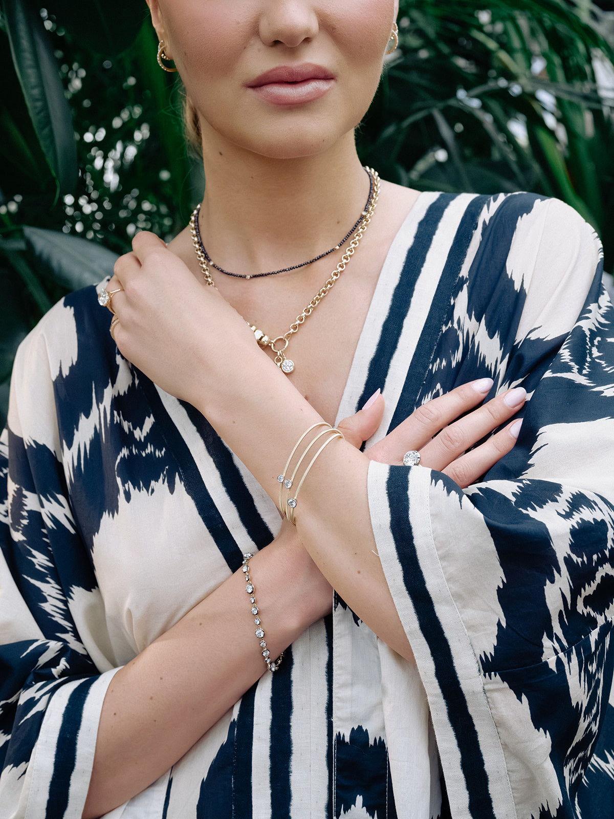 BLACK DIAMOND WITH GOLD RONDELLE NECKLACE