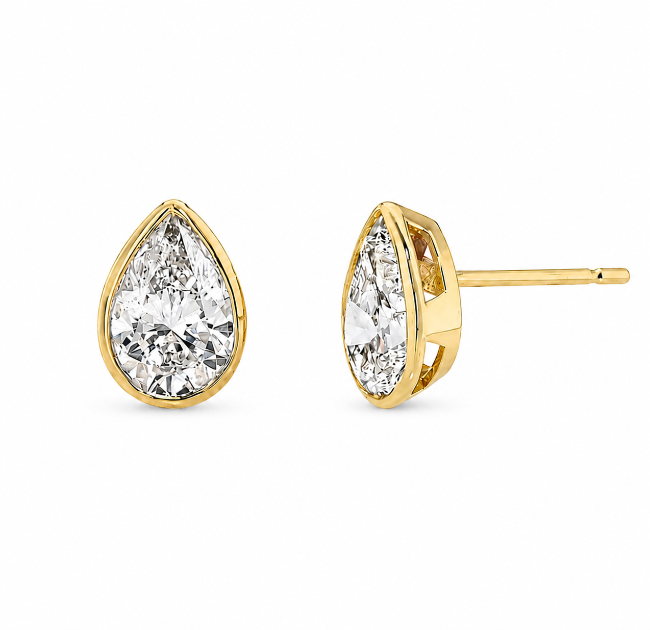 PEAR SHAPED DIAMOND STUD EARRINGS