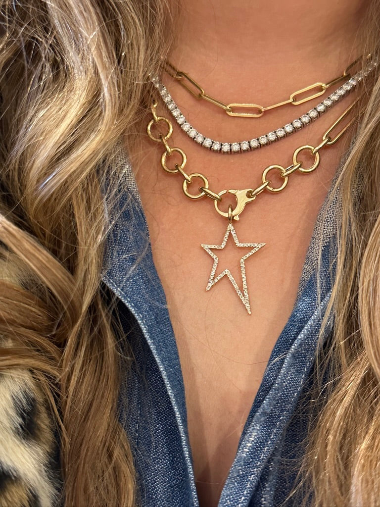 LARGE DIAMOND BOWIE STAR CHARM