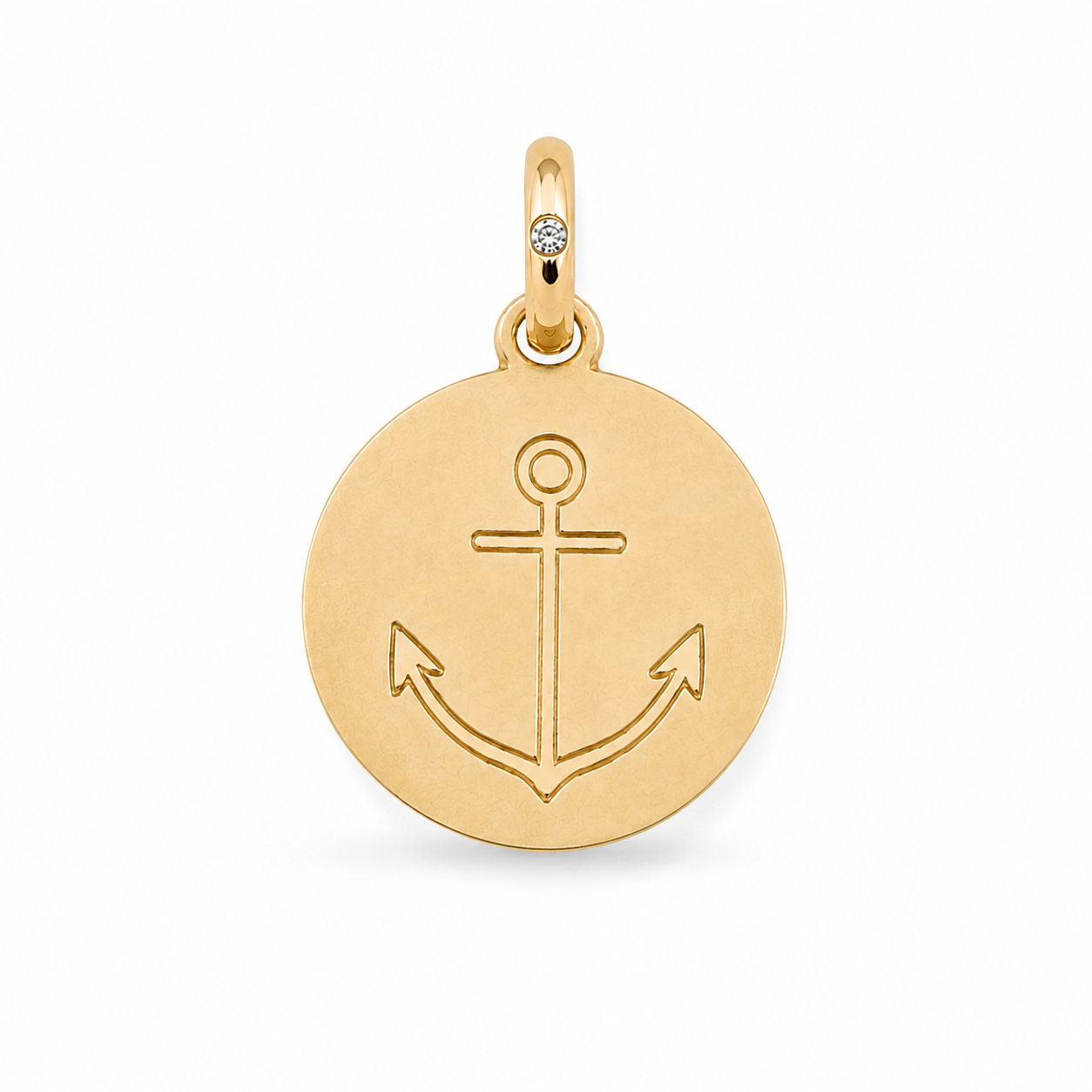 14K GOLD AND DIAMOND ANCHOR CHARM
