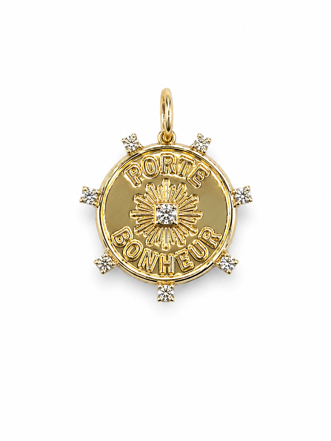 14K GOLD AND DIAMOND PORTE-BONHEUR TALISMAN