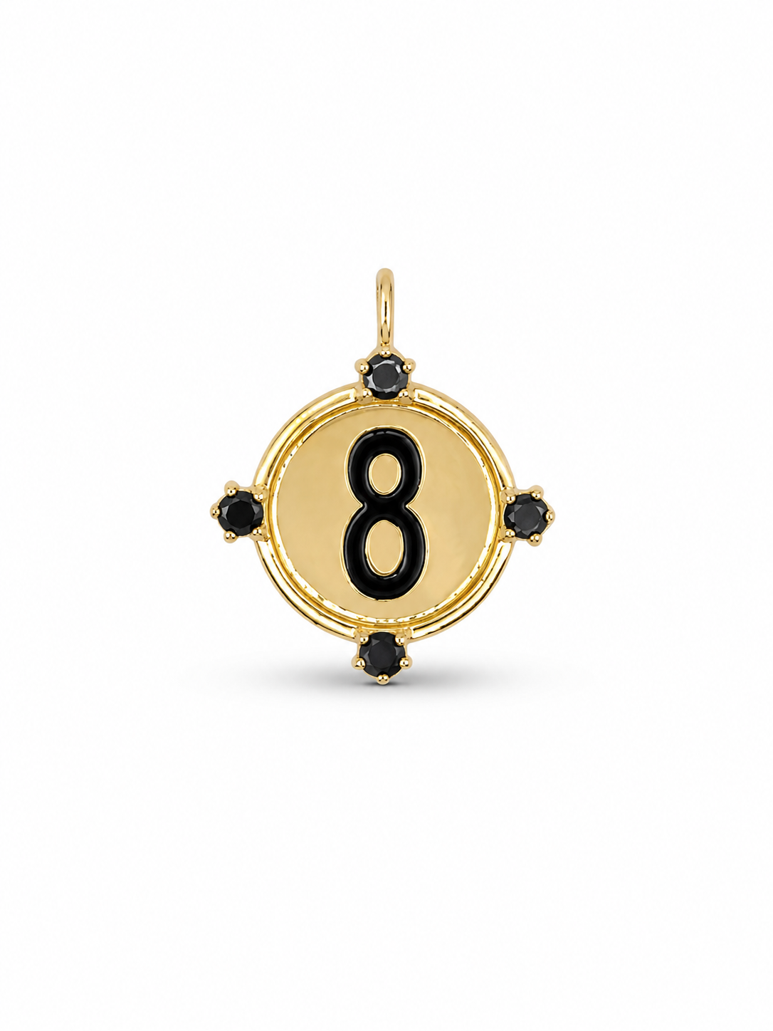 14K GOLD LUCKY NUMBER 8 MEDALLION