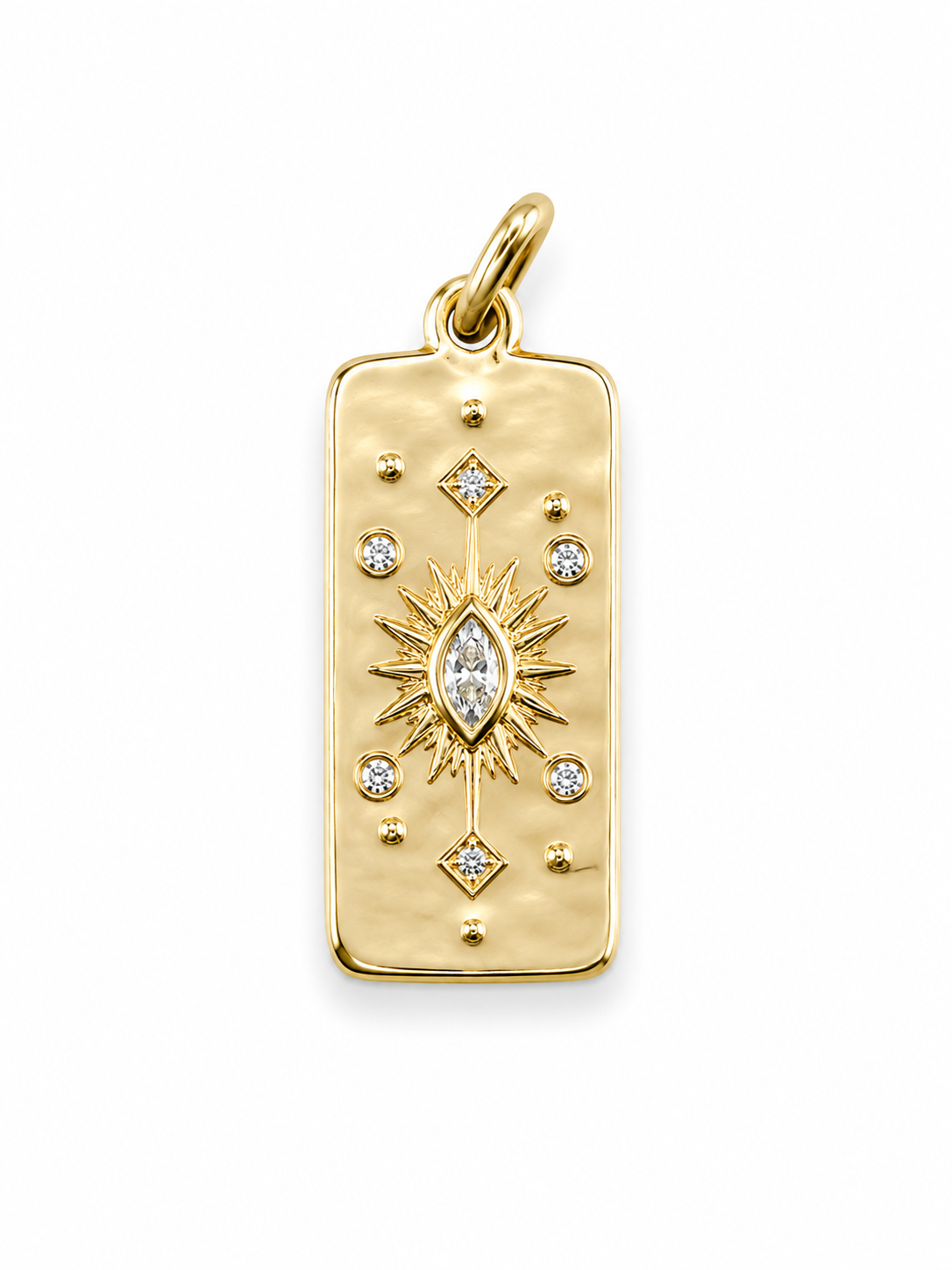 14K GOLD DIAMOND CELESTIAL PENDANT