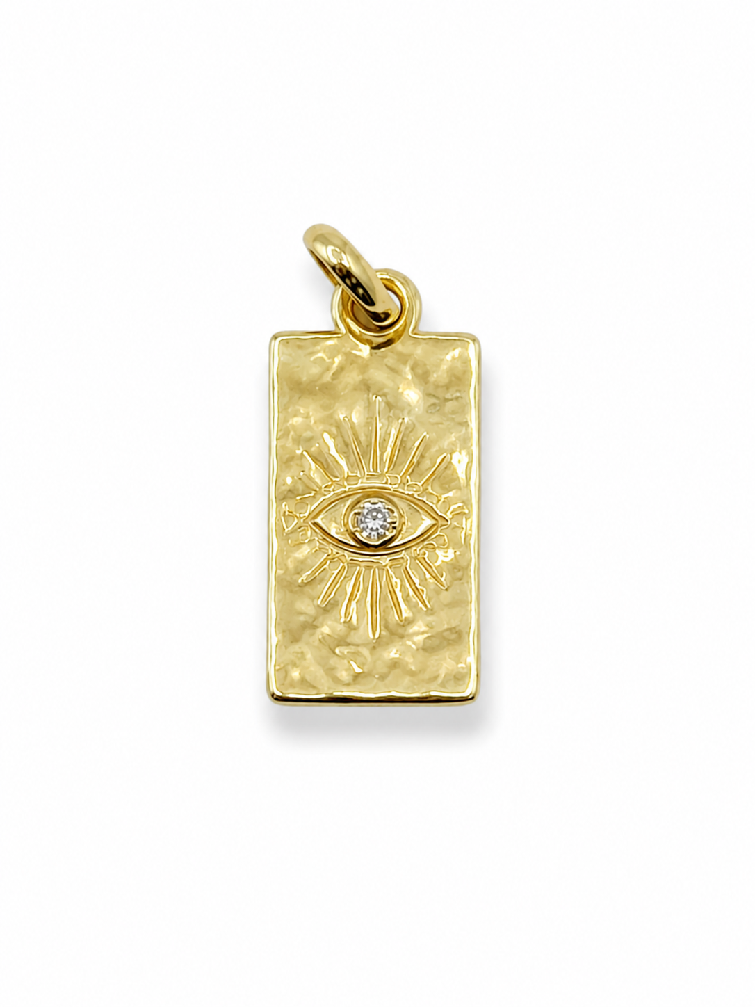 14K GOLD MEDIUM EVIL EYE DIAMOND PENDANT