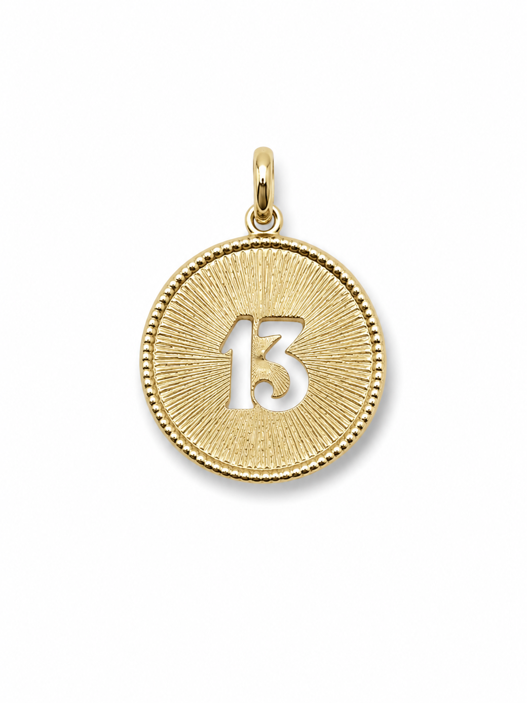 14K GOLD LUCKY NUMBER 13 MEDALLION