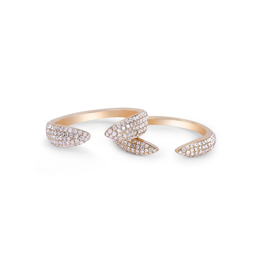 14K GOLD AND DIAMOND MEDIUM CLAW RING