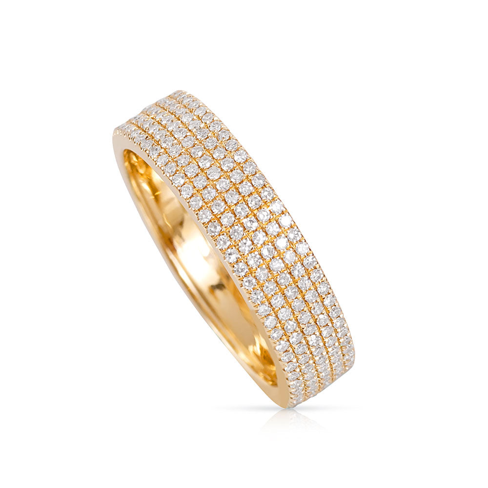 14K GOLD AND DIAMOND ETERNITY CIGAR BAND RING