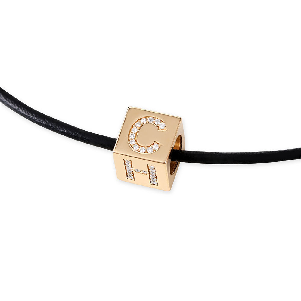 14K GOLD PERSONALIZED CUBE RONDELLE