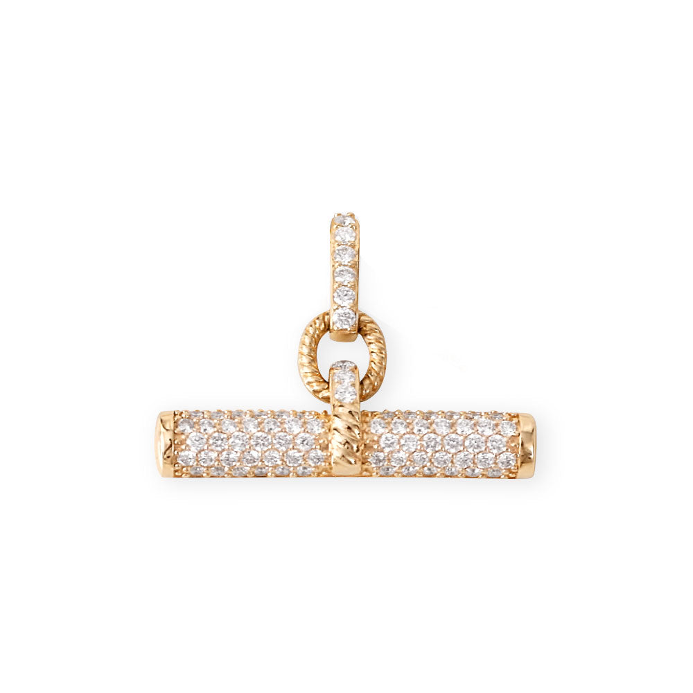 14K GOLD  AND DIAMOND TOGGLE CHARM