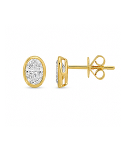 OVAL DIAMOND STUD EARRINGS