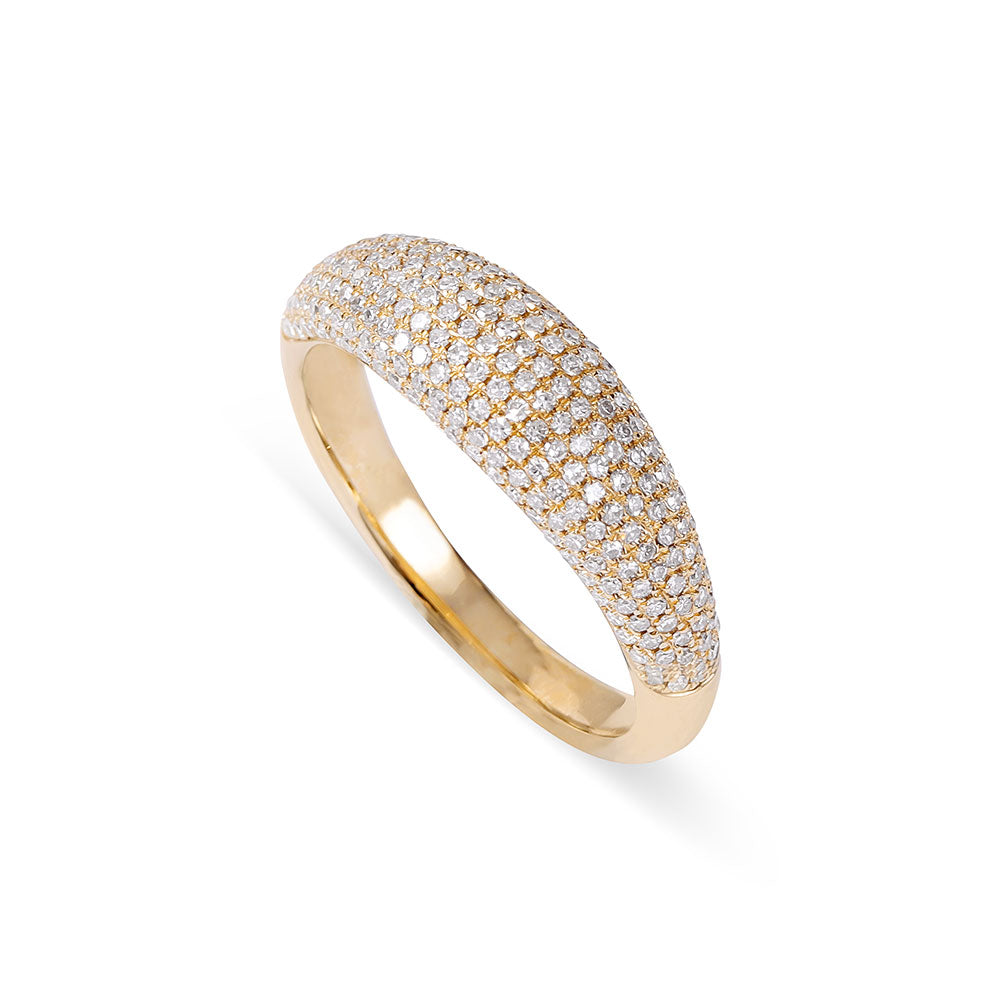 14K Gold with Diamond Dome Ring