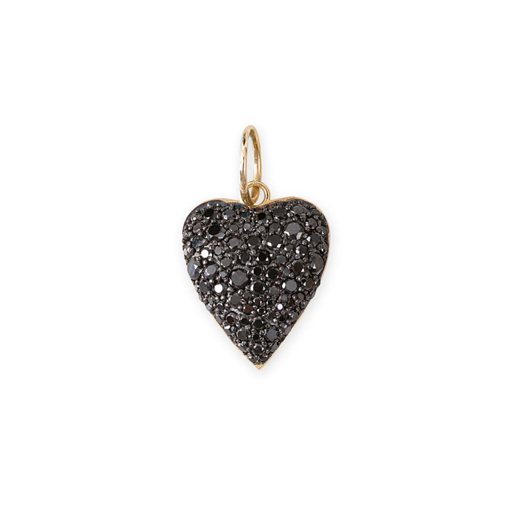 MIXED BLACK DIAMOND HEART CHARM