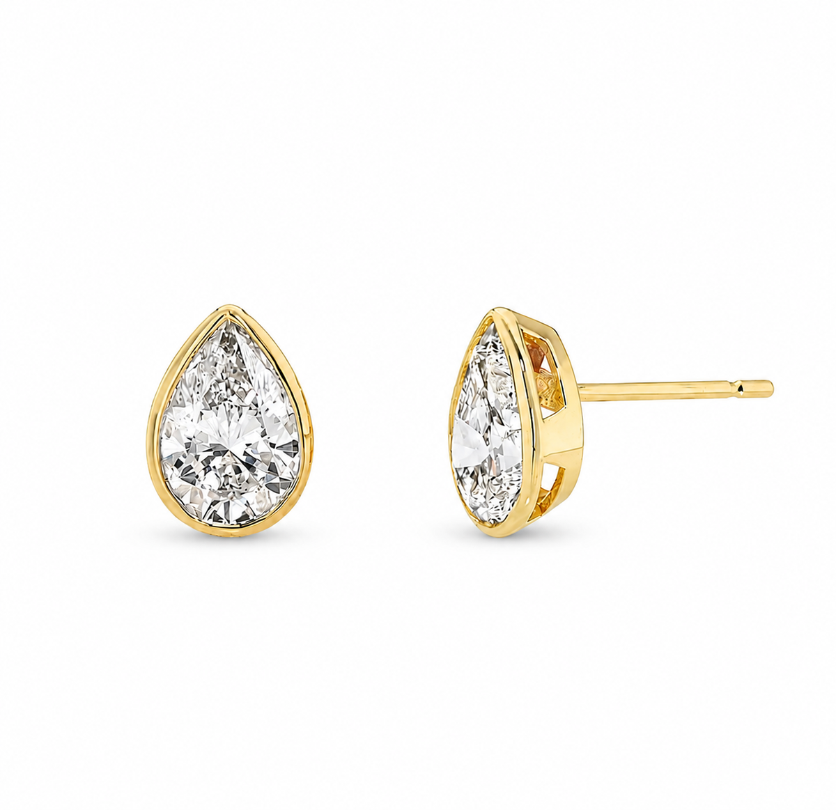 PEAR SHAPED DIAMOND STUD EARRINGS