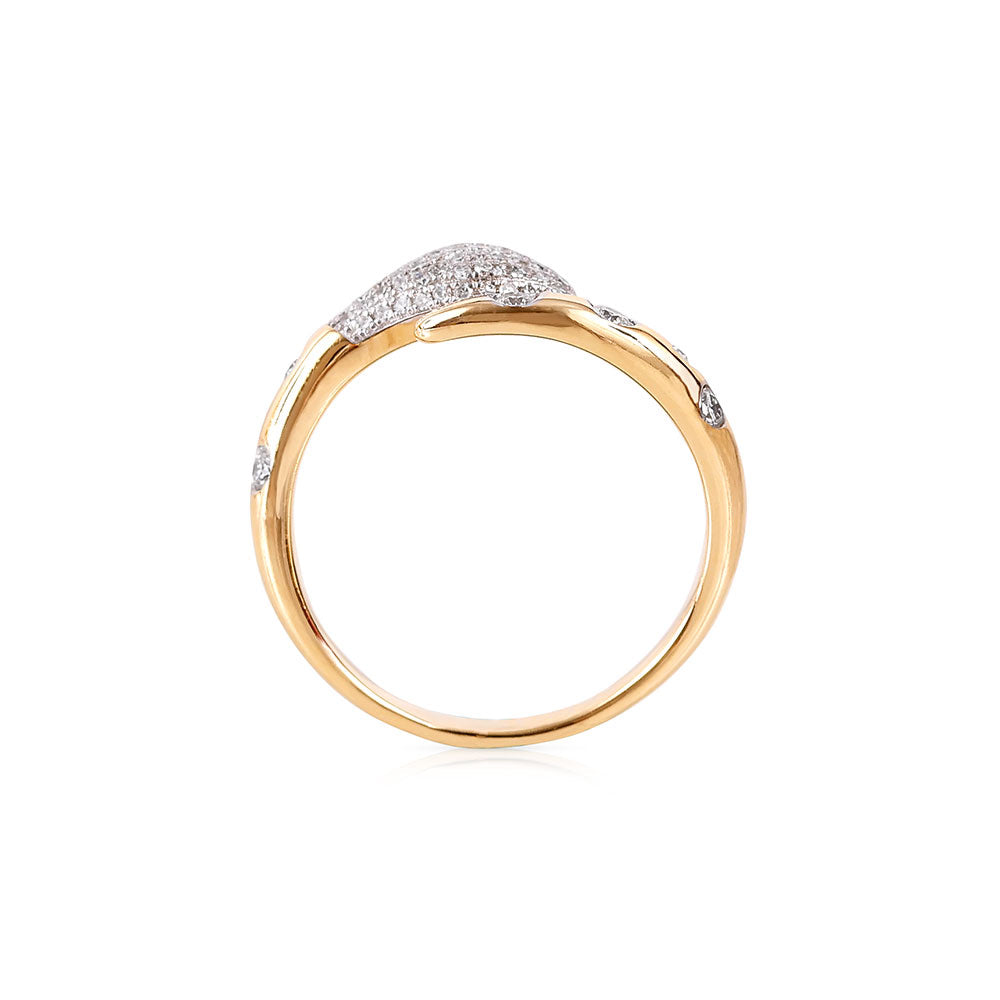 Gold Diamond Encrusted Snake Ring