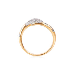 Gold Diamond Encrusted Snake Ring