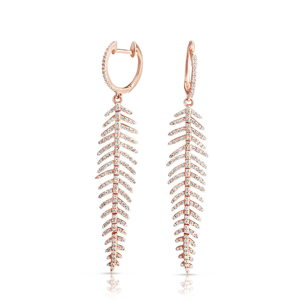 DIAMOND FEATHER EARRINGS