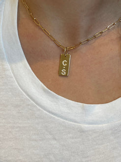 SMALL DIAMOND DOGTAG WITH 2 CHARACTERS PLUS SPACER
14K GOLD AND DIAMOND LONG PERSONALIZED BAR
Diamond Personalized Bars
Personalized Diamond Bar Charm
Custom Diamond Bar Pendant
Diamond Bar with Custom Engraving
Luxury Diamond Personalized Bars
Diamond bar
Personalized charm
Custom pendant
Fine jewelry
Designer necklace
Luxury jewelry
Custom engraving
Statement jewelry
Diamond jewelry
Designer Diamond Personalized Bar
Handcrafted Personalized Diamond Bars
Elegant Diamond Bar Charm for Custom Jewelry