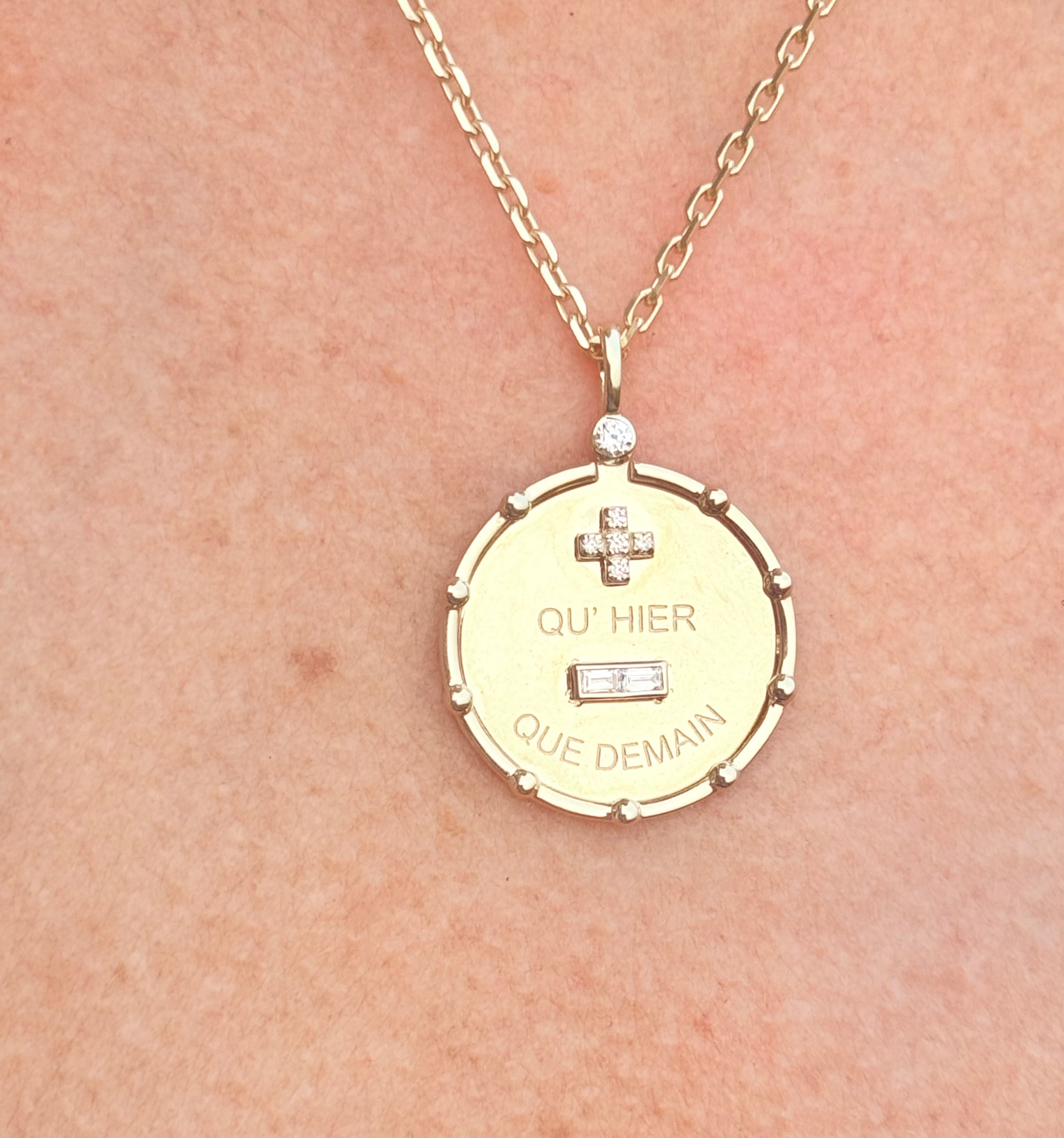 14K GOLD AND DIAMOND QU'HIER QUE DEMAIN
