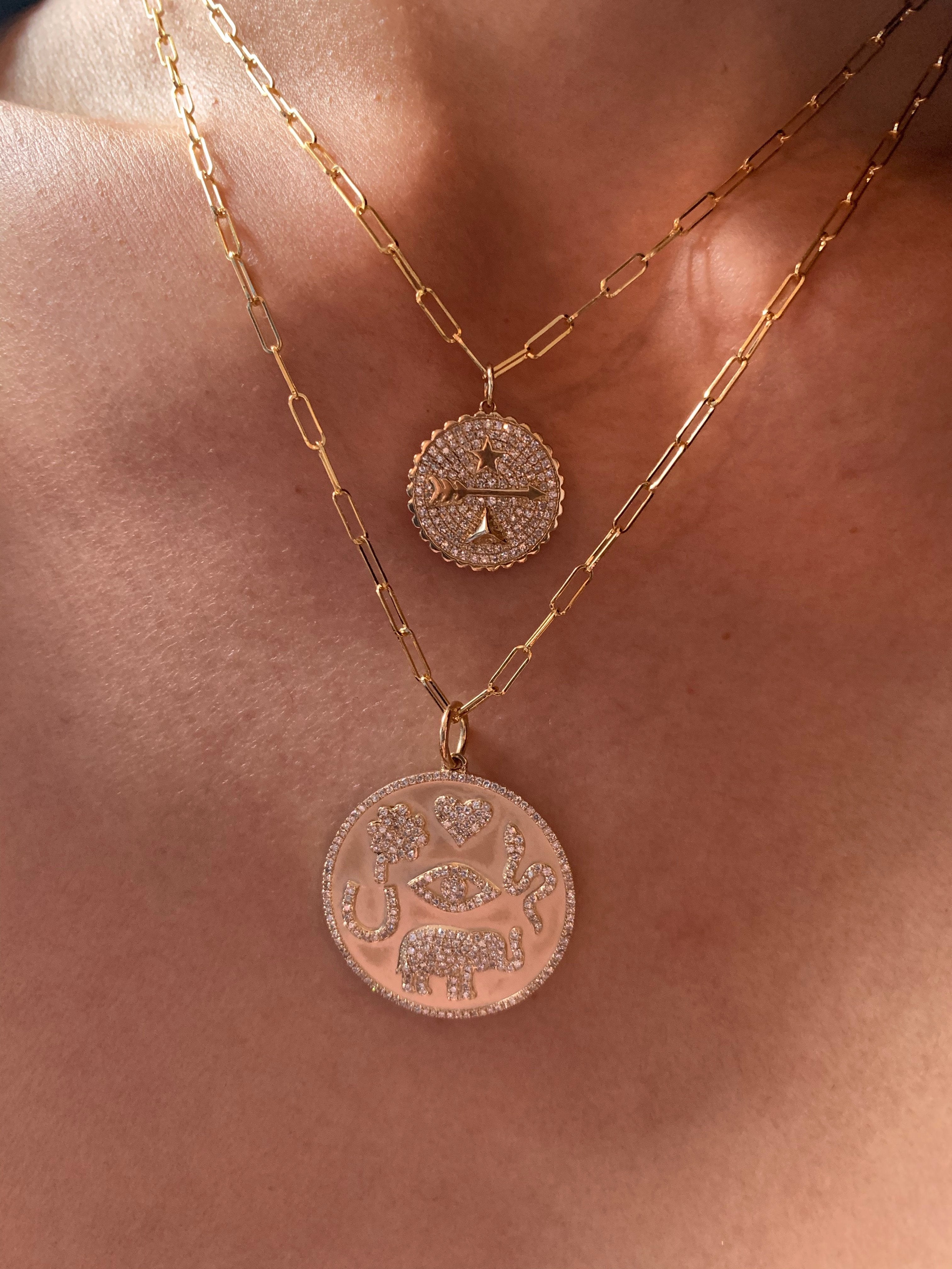 14K GOLD DIAMOND ARROW & STAR MEDALLION
Medium Karma Diamond Talisman Charm
Karma Diamond Talisman Pendant
Medium Diamond Karma Charm
Diamond Karma Protection Charm
Karma Talisman with Diamonds
Diamond charm
Karma pendant
Protection charm
Fine jewelry
Designer talisman
Luxury pendant
Statement charm
Custom karma jewelry
Amulet