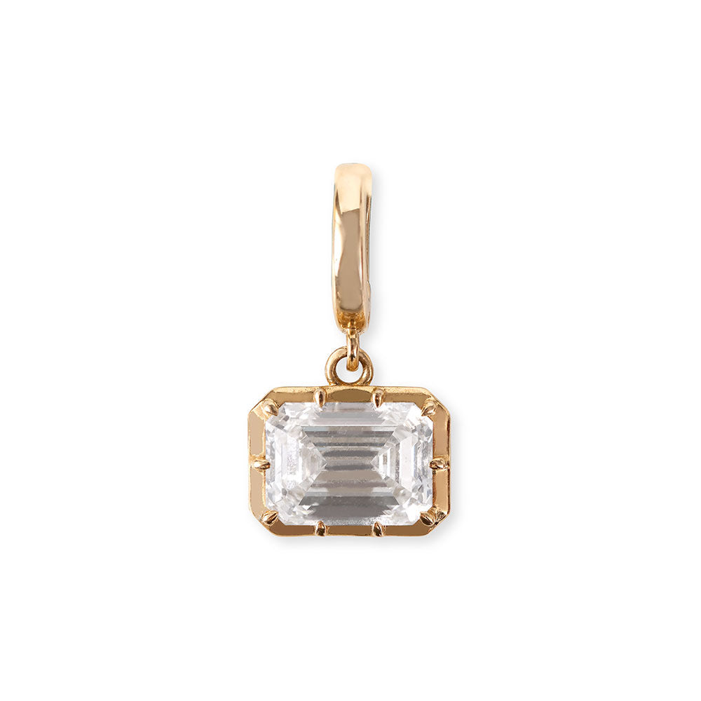 EMERALD CUT EAST-WEST SET DIAMOND PENDANT