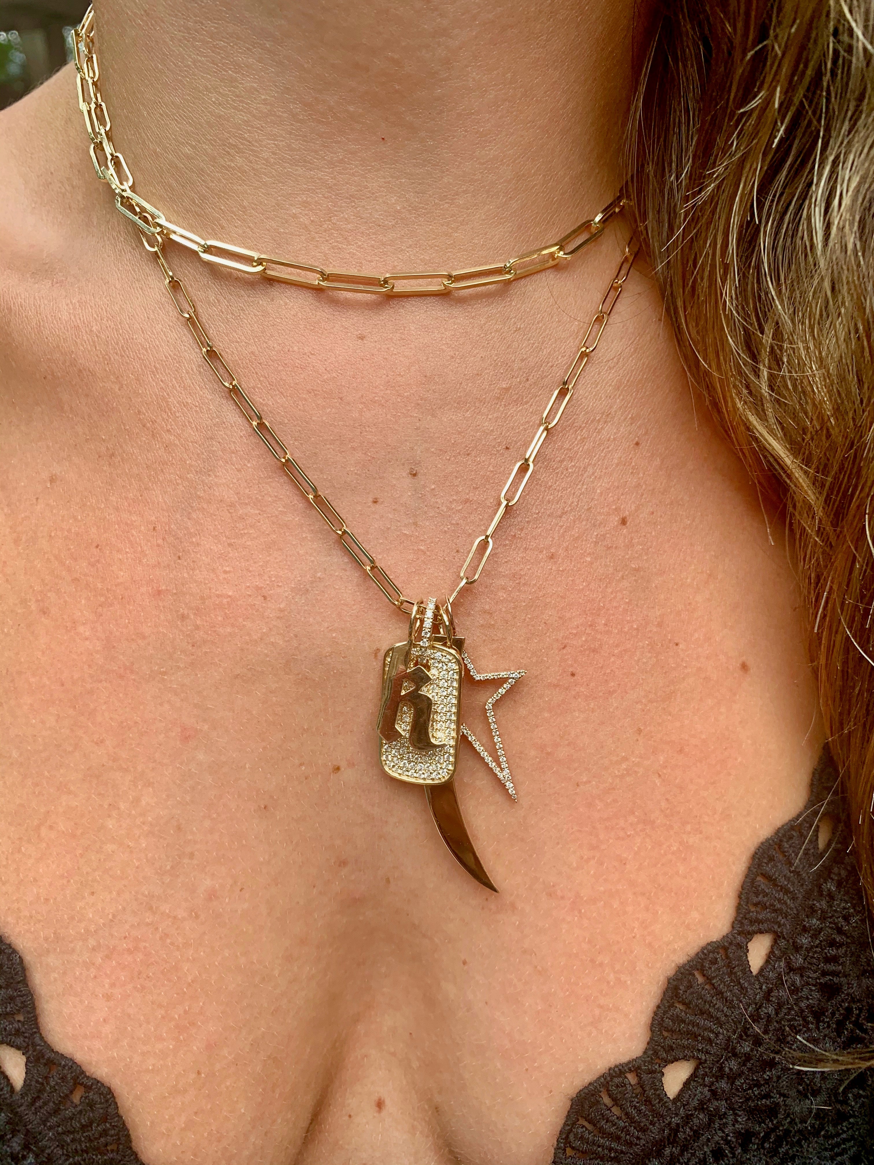 LARGE DIAMOND DOG TAG 