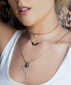 Layered Black Diamond Angel Wings