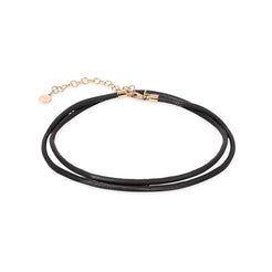 Leather Cord Necklace with 14K Gold Clasp