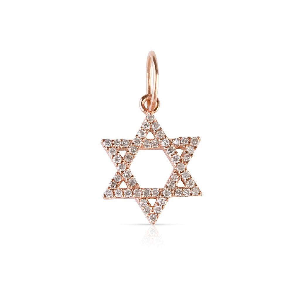 14K GOLD STAR OF DAVID DIAMOND CHARM