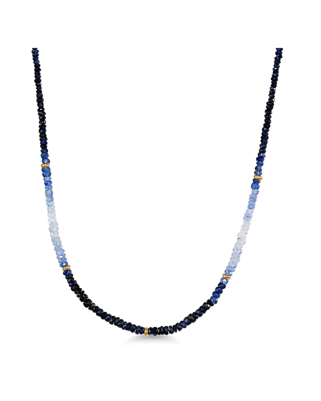 14K GOLD PRECIOUS STONE OMBRE BEADED NECKLACE