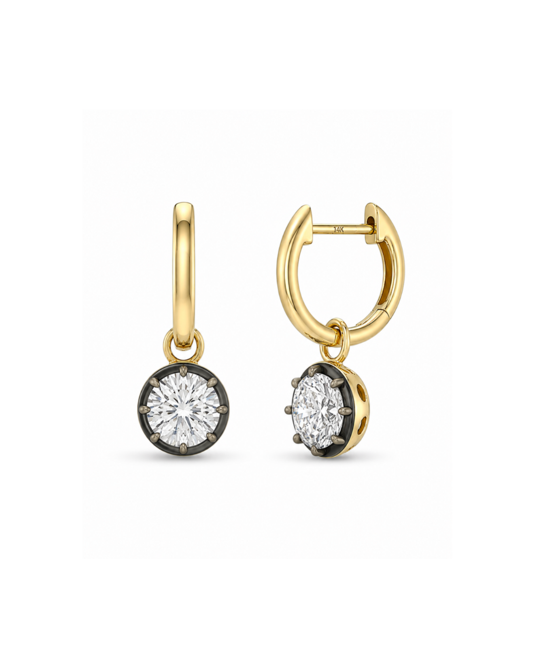 BRILLIANT CUT RHODIUM DIAMOND DROP EARRINGS